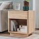 Modern Nightstand with Charging Station, End Table, Wood Beside Table - Natural Oak