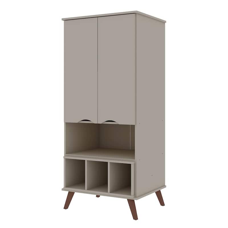 Manhattan Comfort Hampton Wood 6 Shelf Display Cabinet