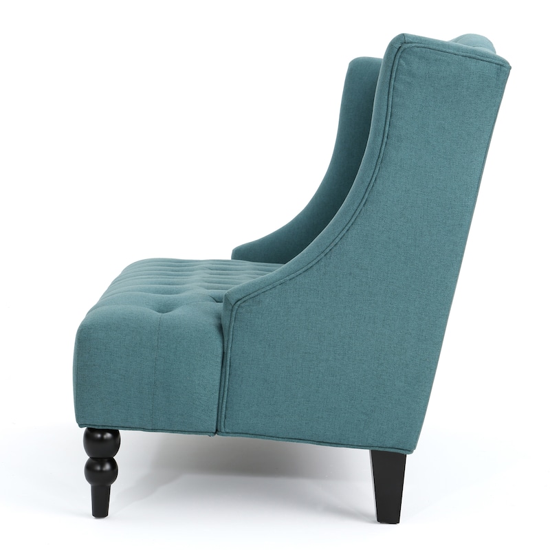 50.25" Velvet Button Tufted High Wingback Loveseat Sofa with Wood Legs for Living Room