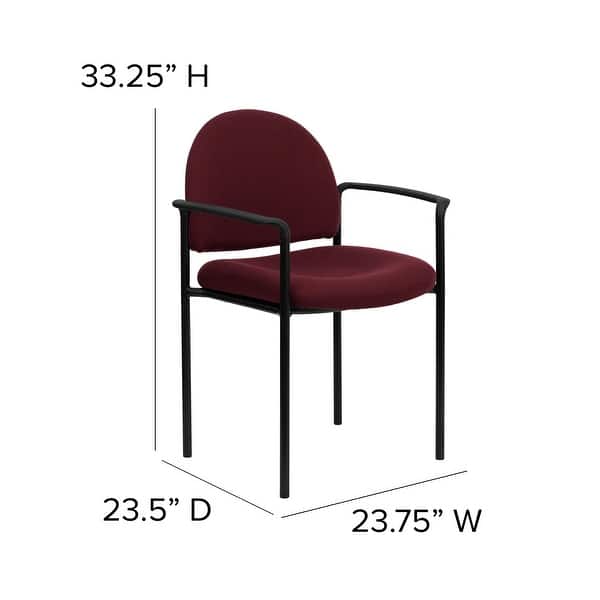 dimension image slide 2 of 4, Comfort Stackable Steel Side Reception Chair with Arms