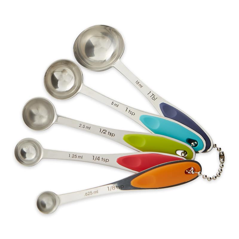 Measuring Spoon - Colored Handles, 5 Piece - Stainless Steel