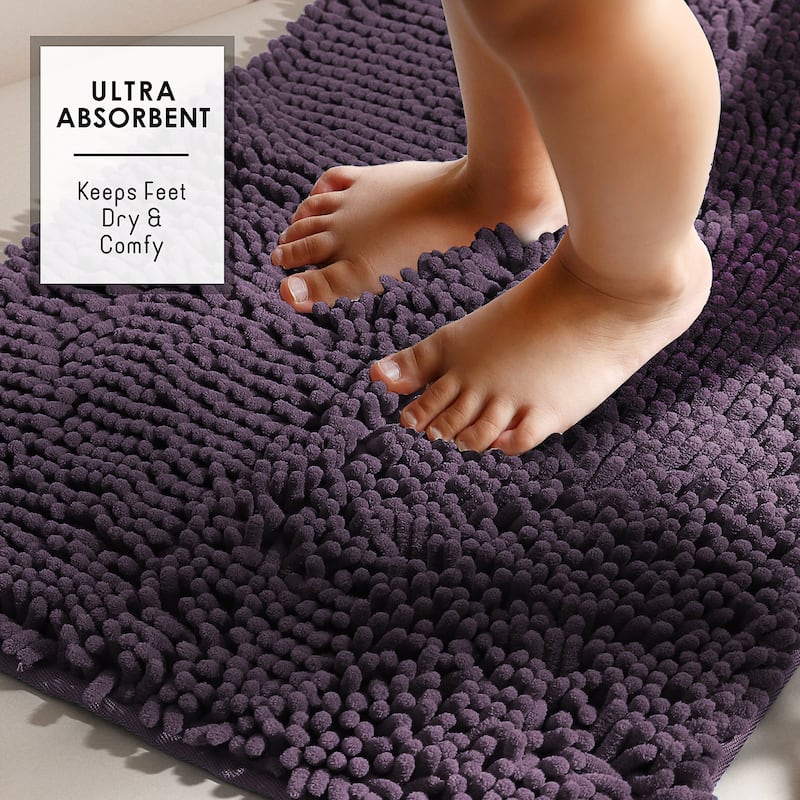 Empyrean Non-Slip Super Plush Chenille Bathroom Rugs