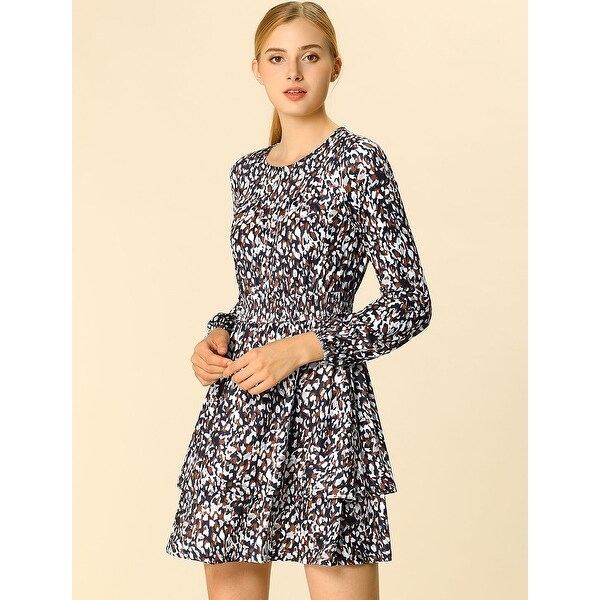 floral dress with leopard print sleeves