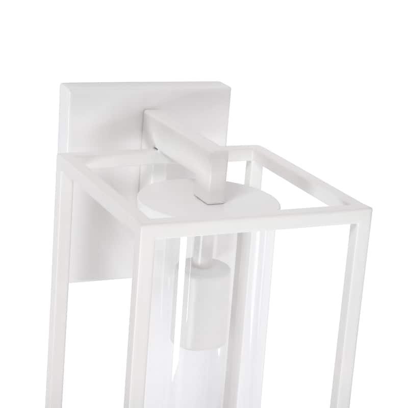 Metal 1-Light Clear Glass Outdoor Wall Sconce Light