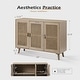 preview thumbnail 5 of 55, Filippo Traditional Rattan 3-Door Sideboard Cabinet by HULALA HOME