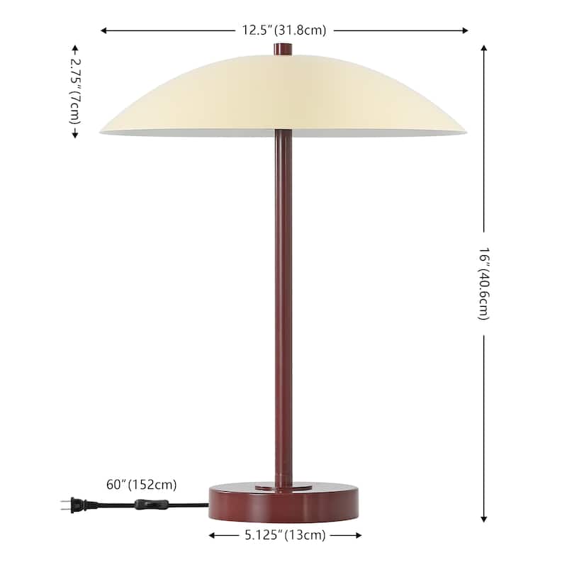 SAFAVIEH Stassi 16-inch Metal Table Lamp (LED Bulb Included) - 13"W x 13"D x 16"H