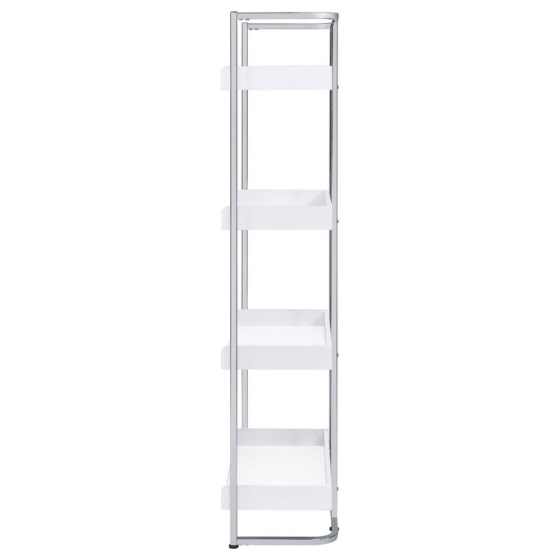 3-Shelf Bookcase White Finish Compact Open Storage Organizer with Contemporary Style for Small Spaces or Office