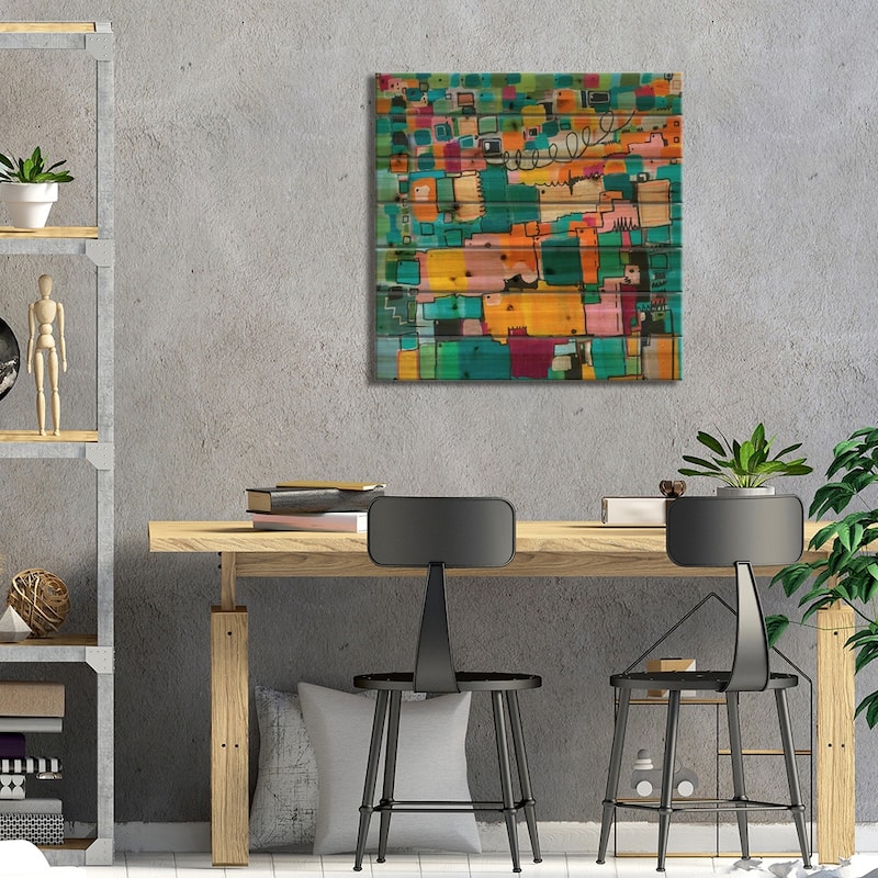 Afternoon Delight Print On Wood by Leah Nadeau - Multi-Color