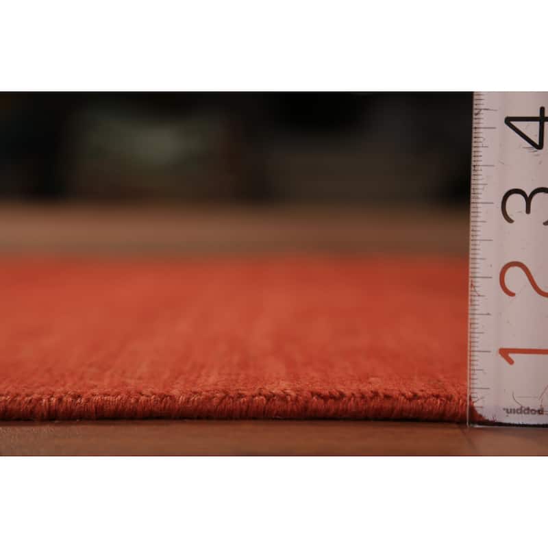 Orange Gabbeh Oriental Rug Handmade Stripe Wool Carpet - 2'9" x 4'2"