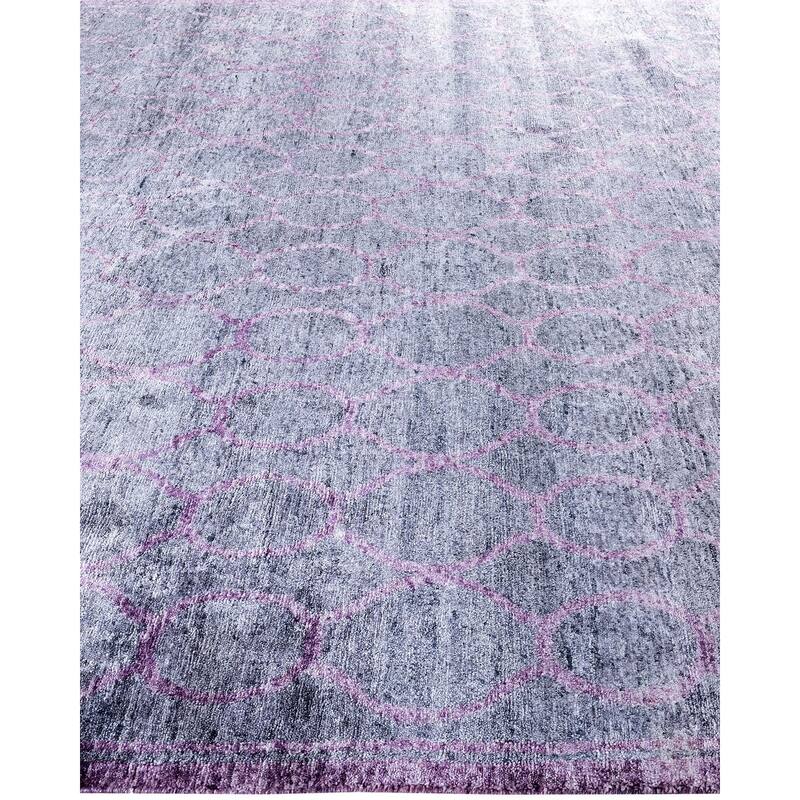 Modern One-of-a-Kind Hand-Knotted Area Rug, Gray - 7' 10" x 10' 1"