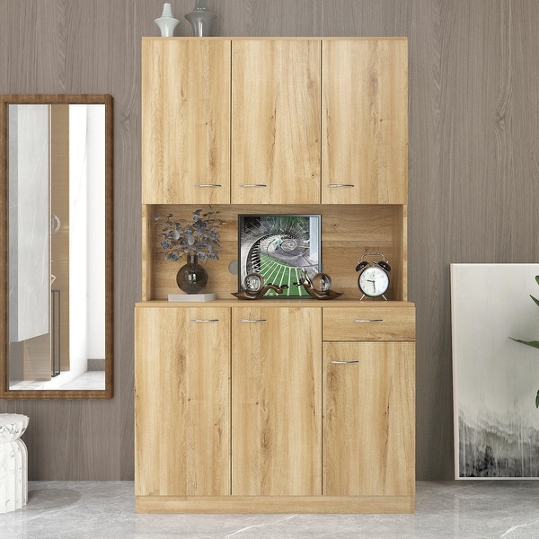 Medium oak sales pantry cabinet