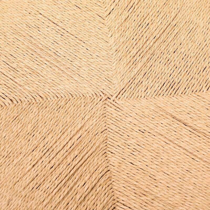 Faux Leather/Water Hyacinth Woven/Paper Rope Woven Upholstered Bar Stools Set of 2