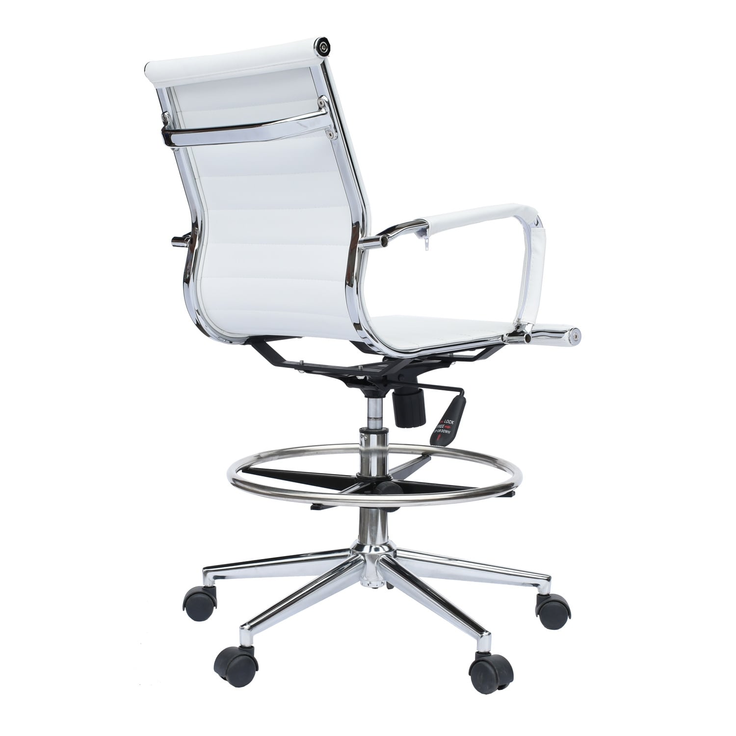 Drafting Chair With Arms For Office Ribbed Counter Height Bar