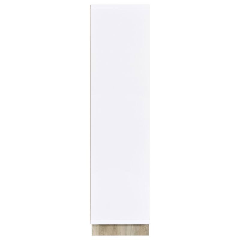 Dalton 65-Inch 6-Shelf Bookcase White And Distressed Pine
