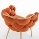 preview thumbnail 4 of 3, Velvet Accent Chair - Orange