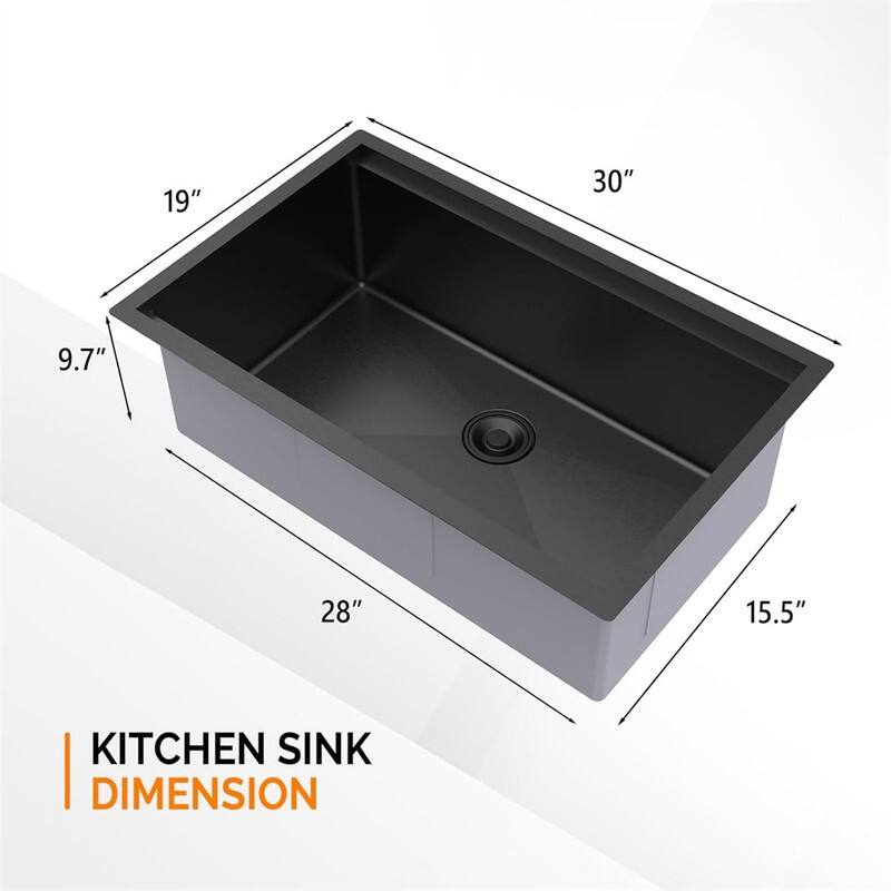 Stainless Steel Undermount Integrated Ledge Multifunctional Workstation Sink Set In Black