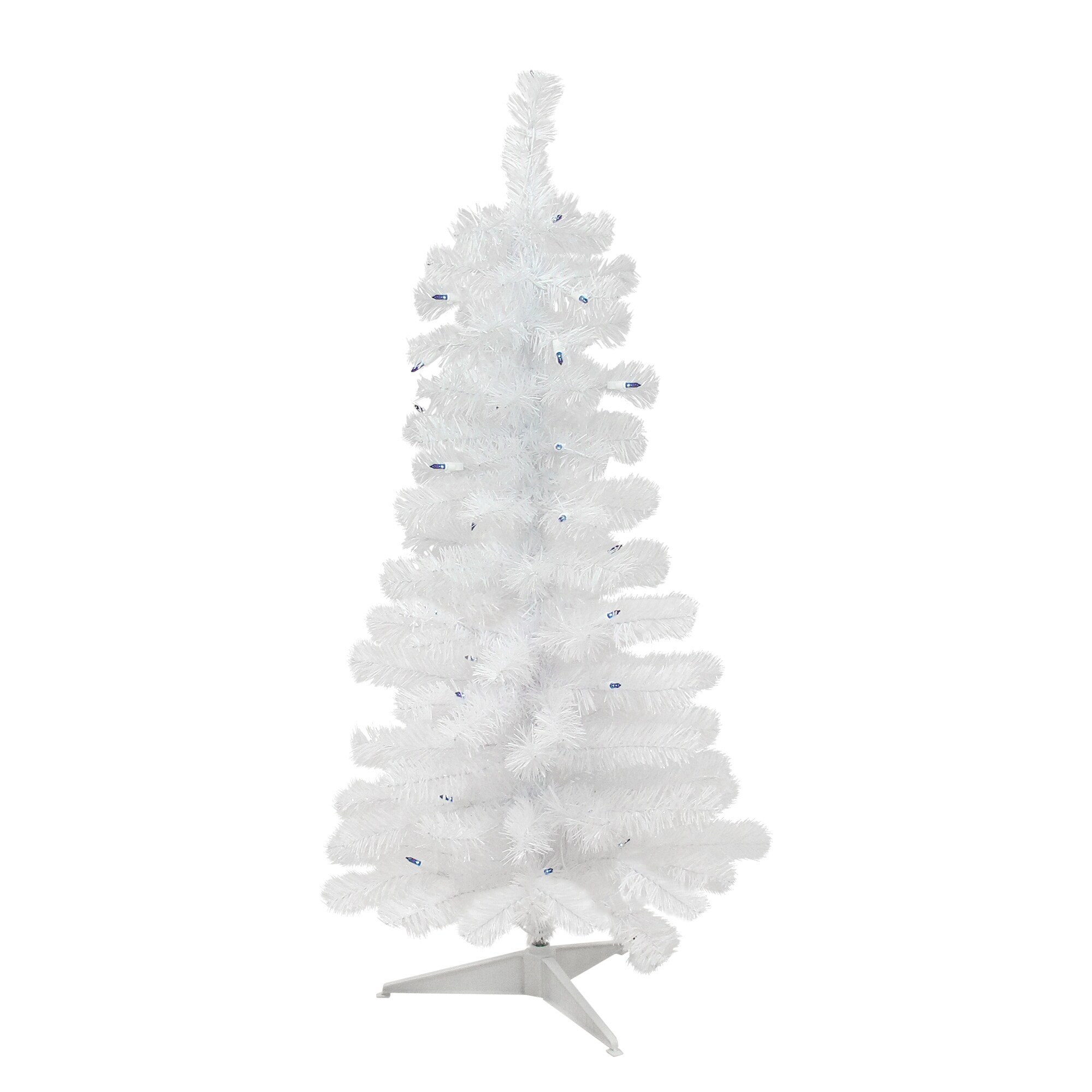 Shop 3 Pre Lit White Pine Slim Artificial Christmas Tree Blue