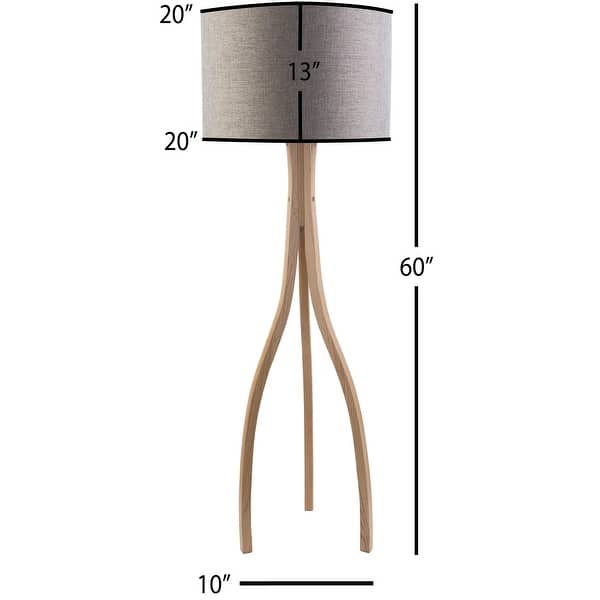 Contemporary Alton Floor Lamp With Natural Finish Wood Base On Sale Overstock 10657889