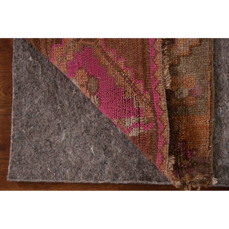 Hand Knotted Oriental 100% Wool Carpet Transitional Tribal Brown Anatolian Runner Rug - 2' 10'' X 1' 3''