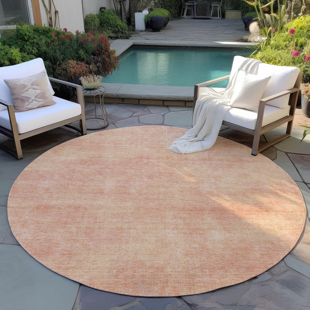 Machine Washable Indoor/ Outdoor Simple Solid Chantille Rug