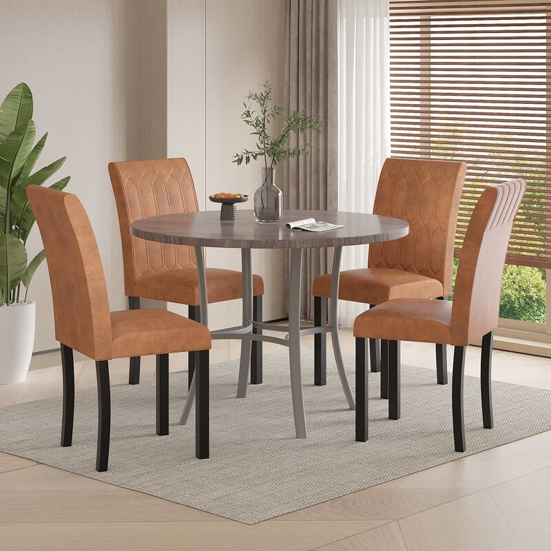 Javlergo Dining Chairs Set of 2/4/6 Upholstered Chairs with Solid Back for Kitchen Restaurant and Living Room