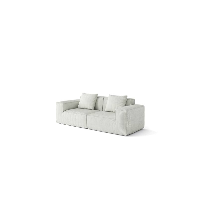 Modular Sofa Convertible to Oversized Sofa Bed, White, Foam, 87x39x28 inches