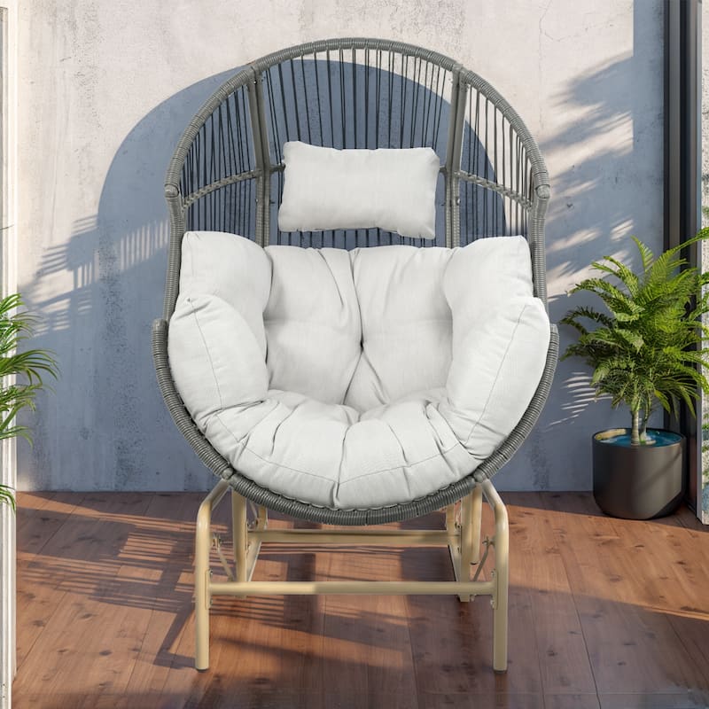 Gymojoy Outdoor Oversized Egg Basket Rocking Chair - Only Chair - Grey