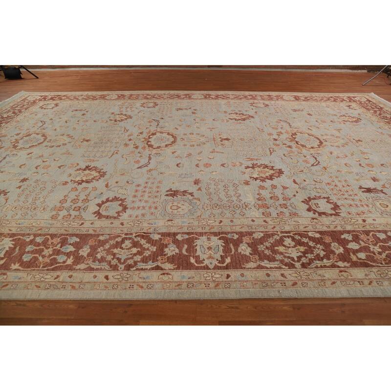 Vegetable Dye Heriz Serapi Oriental Large Rug Hand-knotted Wool Carpet - 12'0"x 17'6"