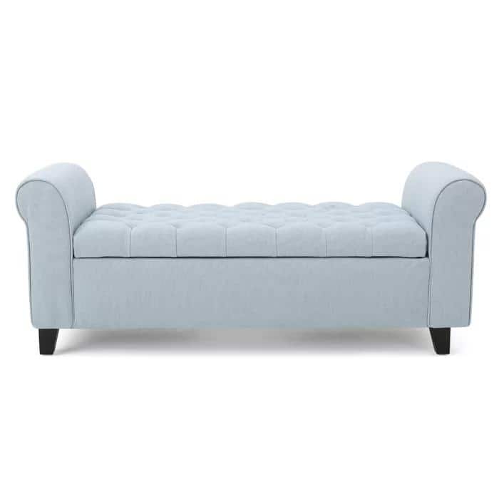 Deep Button Tufted Storage Ottoman Bench, Bedroom, Living Room, Entrance