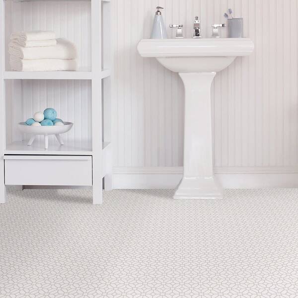 Shop Brewster Fp2946 Lattice 12 X 12 Floorpops Grey And White Farmhouse White Off White Overstock 30792420