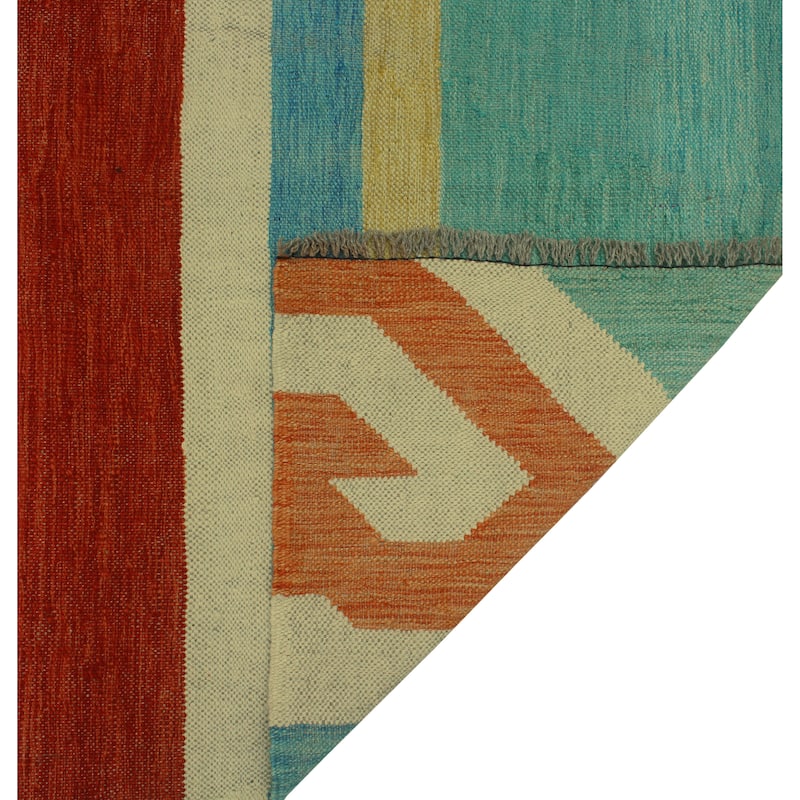 Hand-Woven Winchester Kilim Clevelan Grey/Rust Rug - 8'1" x 9'4"