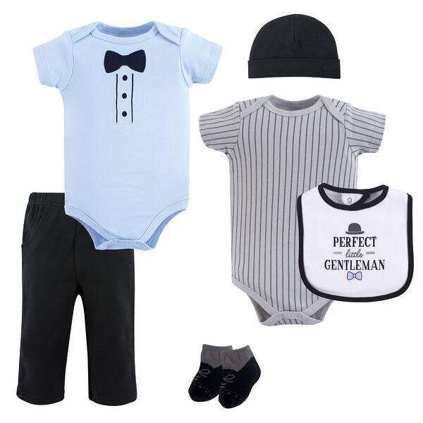 slide 1 of 1, Hudson Baby Infant Boy Cotton Layette Set, Little Gentleman 0-3 Months - Little Gentleman