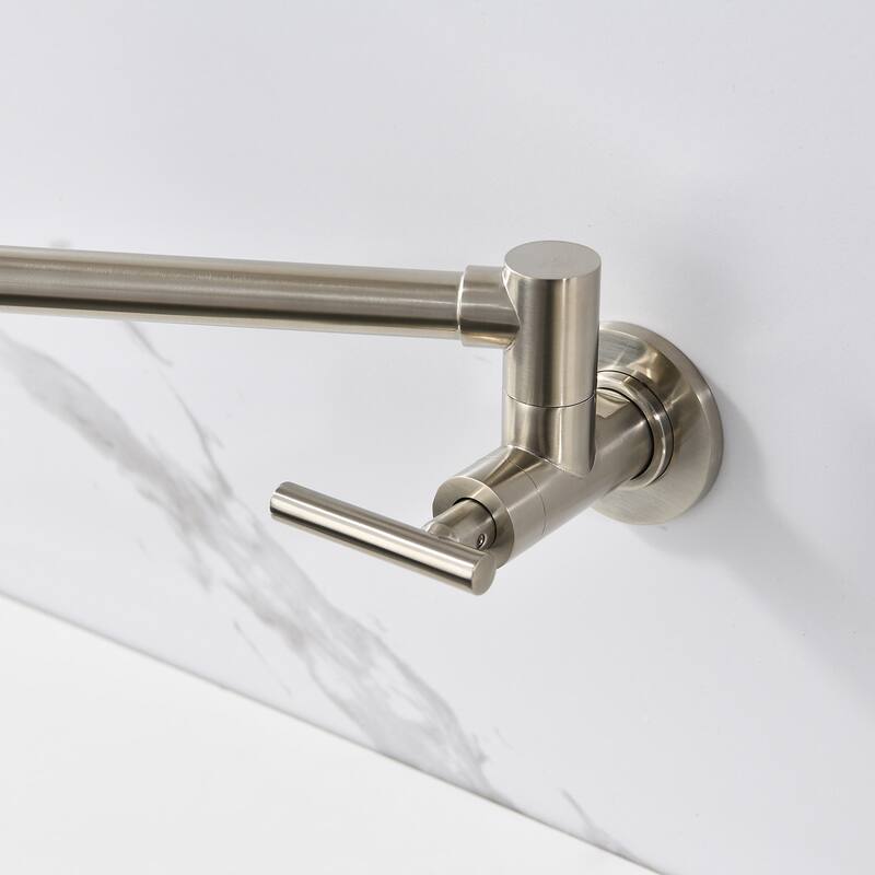 Wall Mount Rotatable Pot Filler Kitchen Faucet With Two Handles