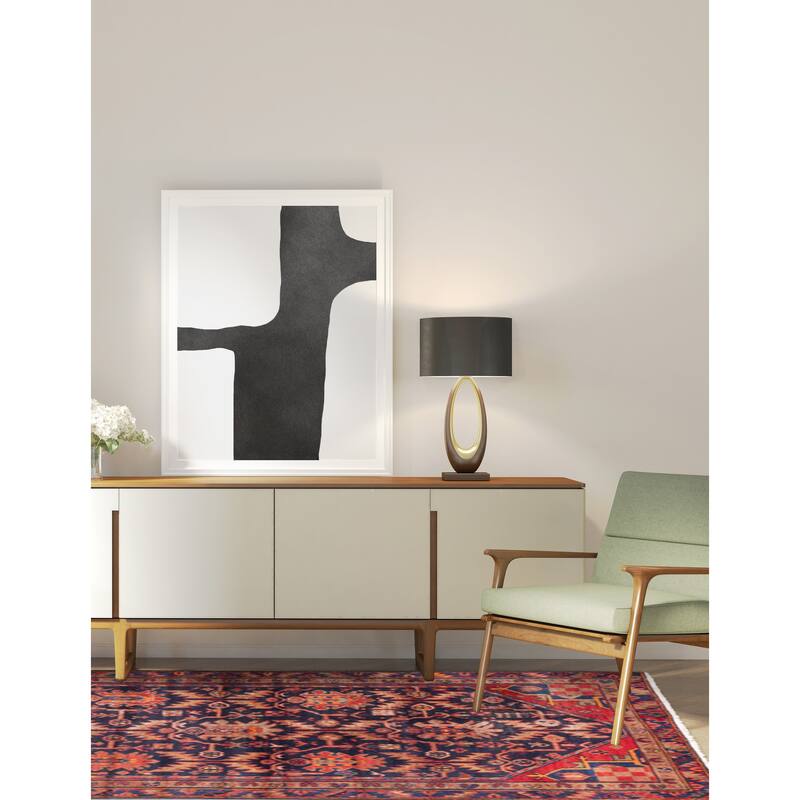 ECARPETGALLERY Hand-knotted Antalya Vintage Dark Navy Wool Rug - 4'0 x 6'5