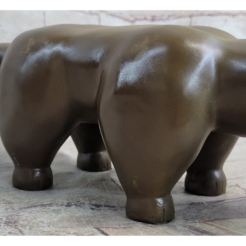 Handcrafted Large Botero Cat Gato Feline Animal Bronze Sculpture Figurine Figure