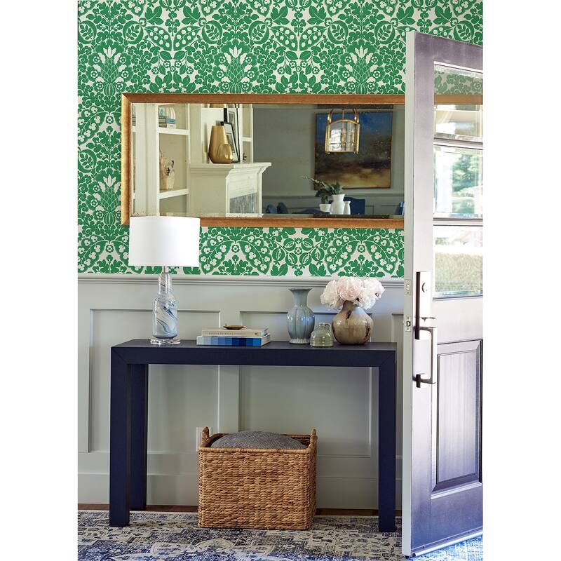 A-Street Prints Marni Green Fruit Damask Wallpaper