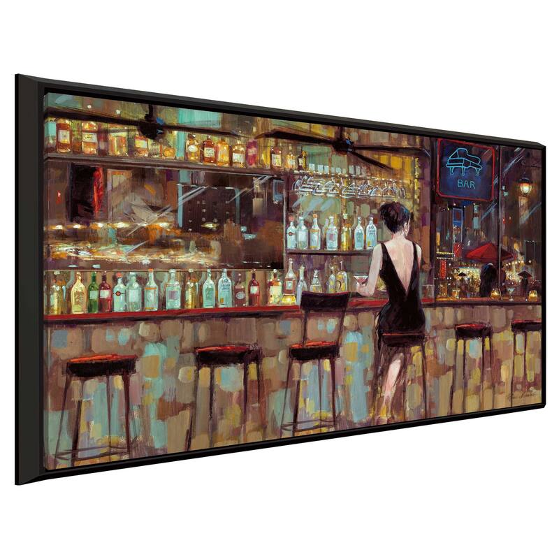 "Elegant in Black" by Ruane Manning Print on Floating Canvas