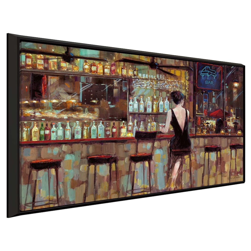 "Elegant in Black" by Ruane Manning Print on Floating Canvas