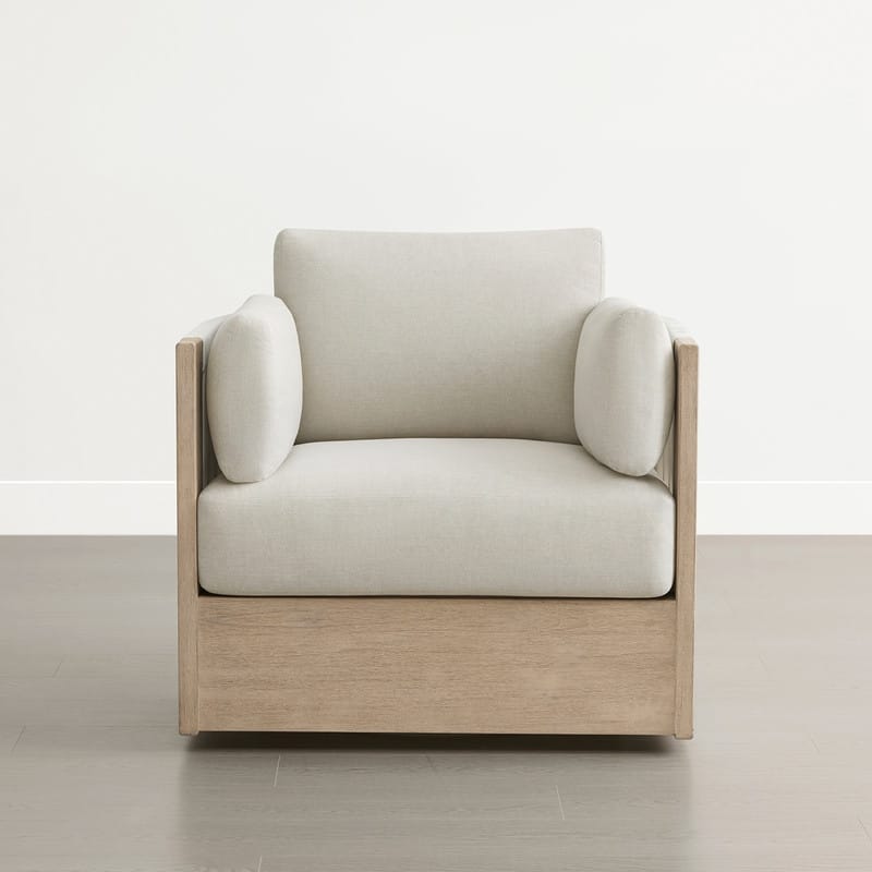 Khloe Outdoor Wood Patio Furniture Swivel Chair