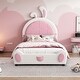 preview thumbnail 4 of 22, Upholstered Children's Platform Bed Pink