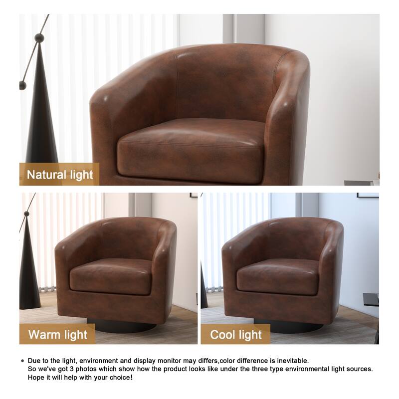 Modern 360°Swivel Accent Chairs Barrel Armchairs