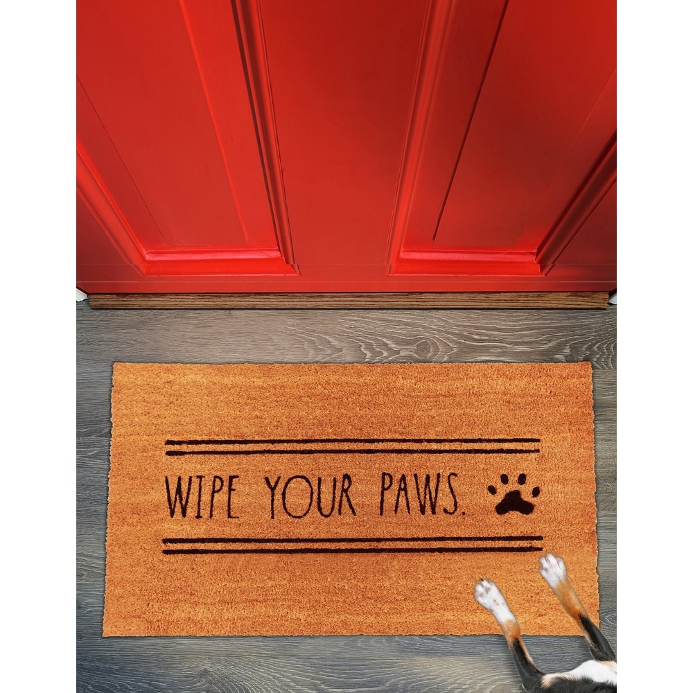 Rae Dunn Eviromentally Friendly Pet Themed Coir Welcome Mat - 18" x 30"