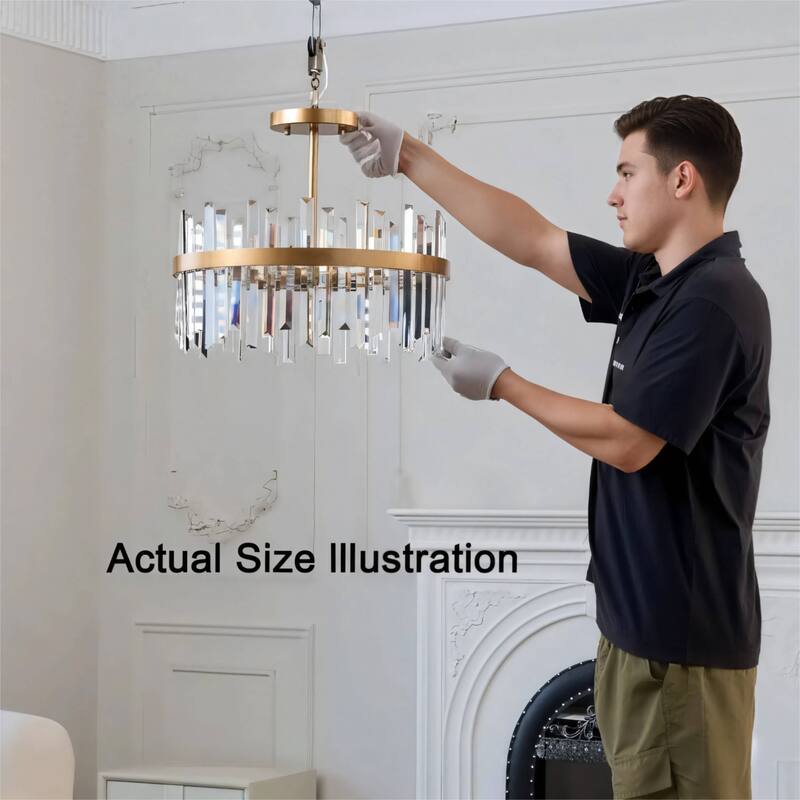 Anita Drum Shade Chandelier with Clear Glass Prism