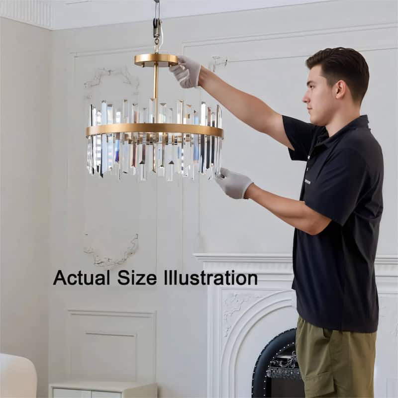 Casandra 5-Light Drum Crystal Glass Flush Mount