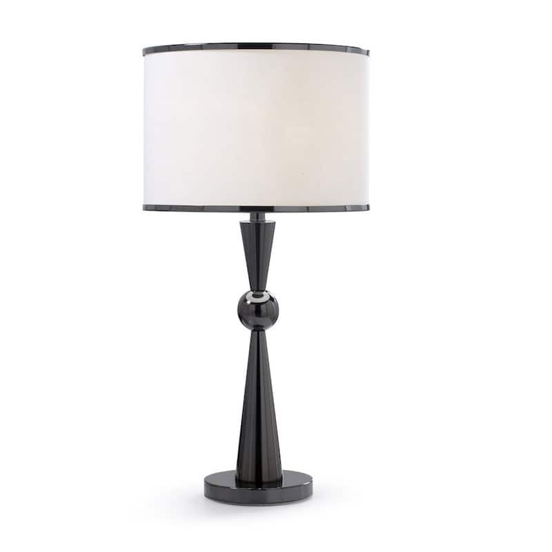 HomeGlam 28.5-inch Dione Metal Table Lamp - Black Chrome