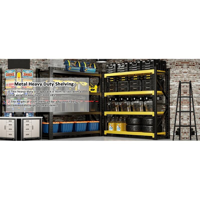 3000LBS Heavy Duty 4-Tier Shelving Unit