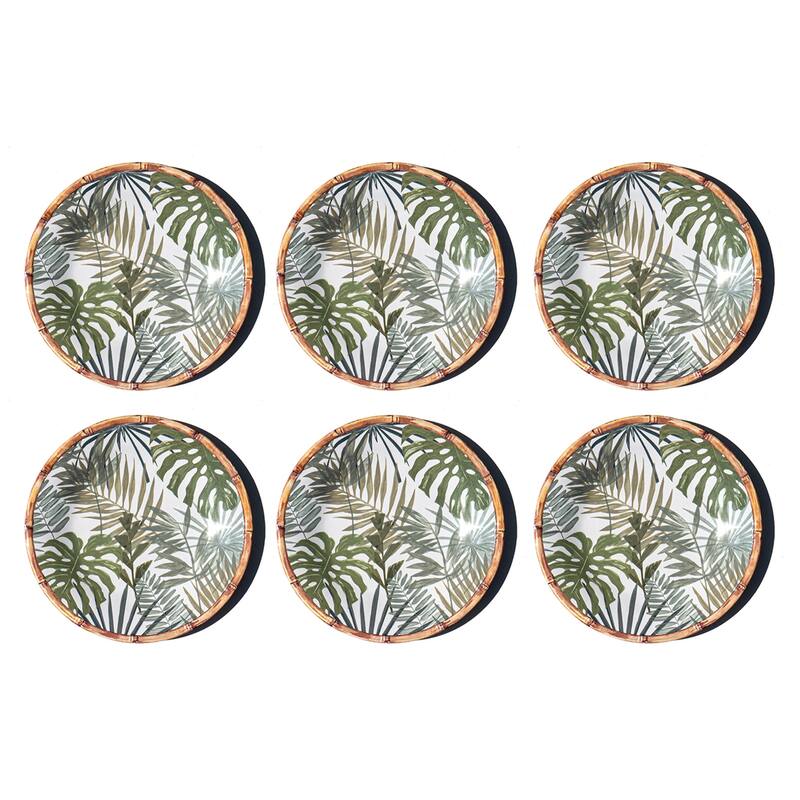 Abode Homewares Rainforest Palm NewWave Melamine Dinner Plate - Green - 10.5" - Set of 6 - Green