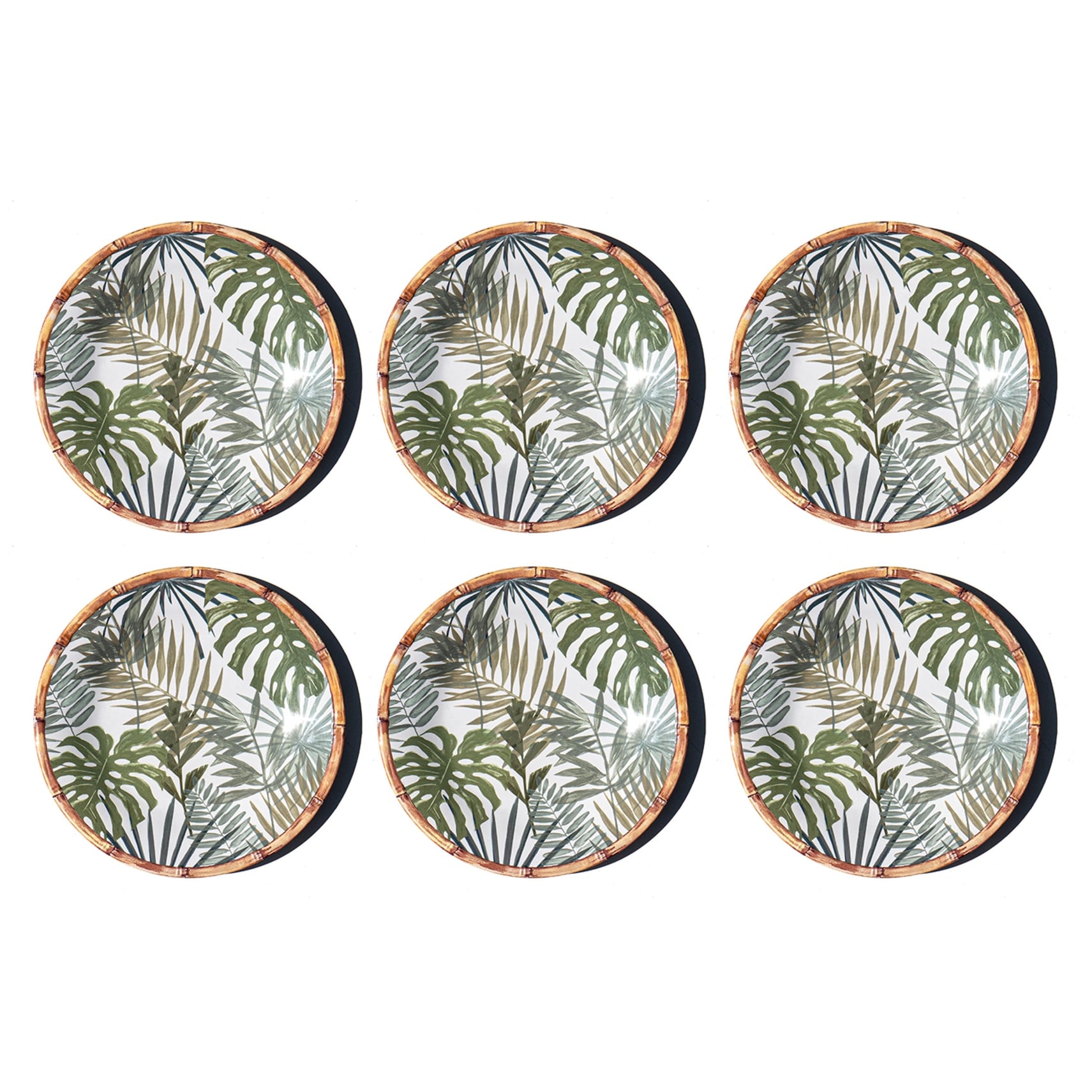 Abode Homewares Rainforest Palm NewWave Melamine Dinner Plate - Green - 10.5" - Set of 6