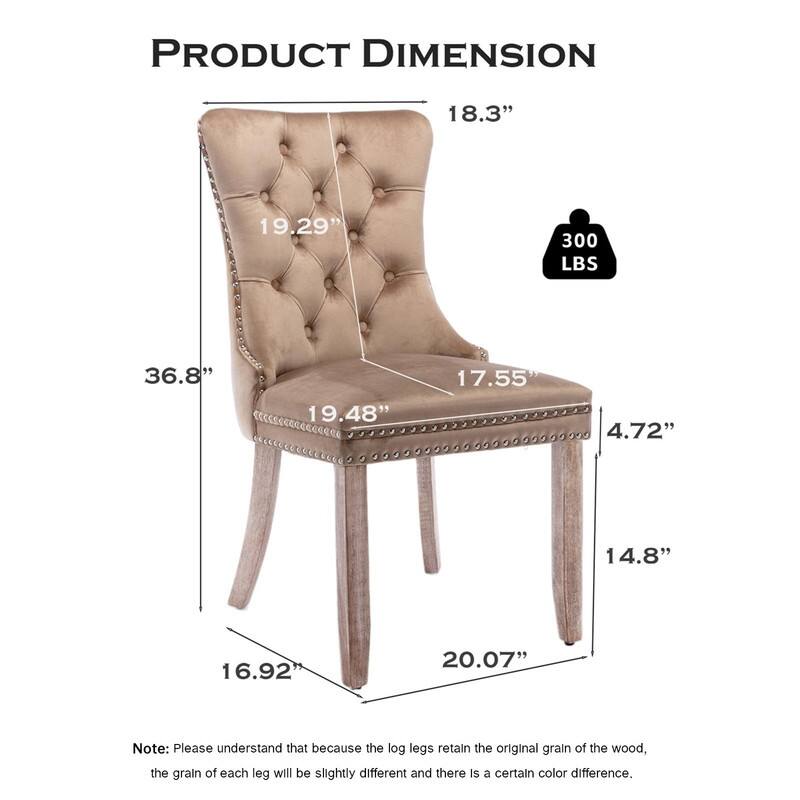 Tufted Naliheads Solid Wood Upholstered Dining Chairs (Set of 2)