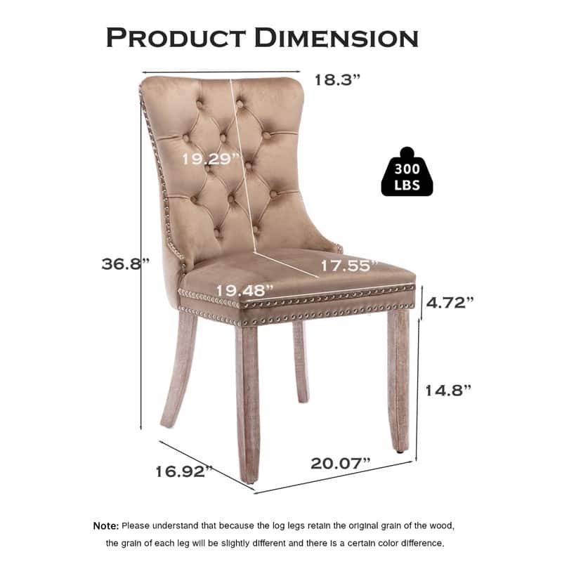 Tufted Naliheads Solid Wood Upholstered Dining Chairs (Set of 4)